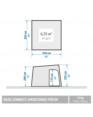 Тамбур Quechua надувной Air Seconds Base Connect Fresh на 6 человек