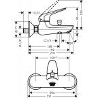 Смеситель для ванны Hansgrohe Novus ВМ, 71040000