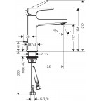 Смеситель для раковины Hansgrohe Metropol 110, 32506000