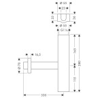 Сифон для умывальника Hansgrohe Flowstar, 52100000