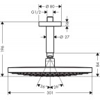 Тропический душ со стены Hansgrohe Raindance Select S300 2jet, 27337400