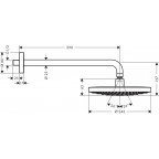 Тропический душ со стены Hansgrohe Raindance Select S240 2jet, 26466000