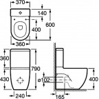 Унитаз Roca Meridian-N Compacto, 342248000 + 341242000 + 8012AB004