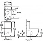 Унитаз Roca Meridian-N Compacto, 342248000 + 341242000 + 8012AB004