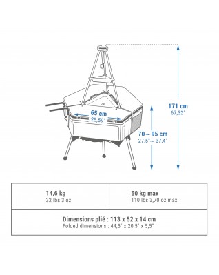 Кухонная мебель Quechua, полная версия Tepee FULL - стол шестиугольный 6-местный