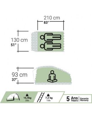 Палатка Quechua на крышу фургона VAN 500 Fresh & Black 2-местная 