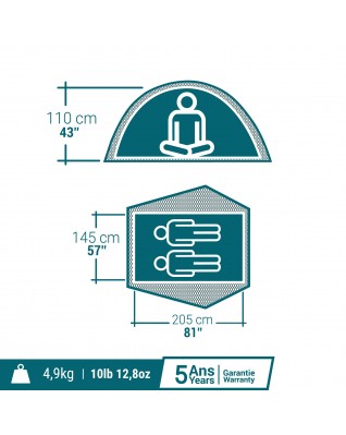 Палатка Quechua 2 Seconds Easy Fresh&Black 2-местная