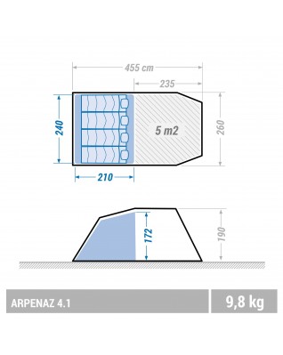 Кемпинговая палатка Quechua Arpenaz 4.1 