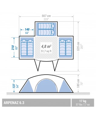 Кемпинговая палатка Quechua Arpenaz 6.3