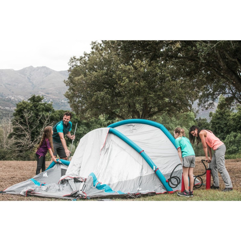 Палатка надувная Quechua Air Seconds 4.1 (серая с синим)