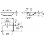 Умывальник Roca Dama Senso Square, 32751A000
