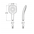 Ручной душ Roca Plenum Square, 5B1110CB0
