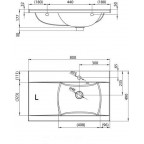 Тумба с умывальником Ravak SET Classic II 800L, 70508022