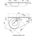 Умывальник Ravak Avocado Comfort R, XJ9P1100000