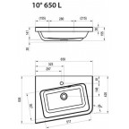 Умывальник угловой Ravak 650 10°, XJIL1165000